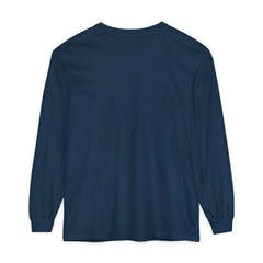 Navy blue long sleeve t-shirt with classic fit, ideal for casual wear and everyday style.