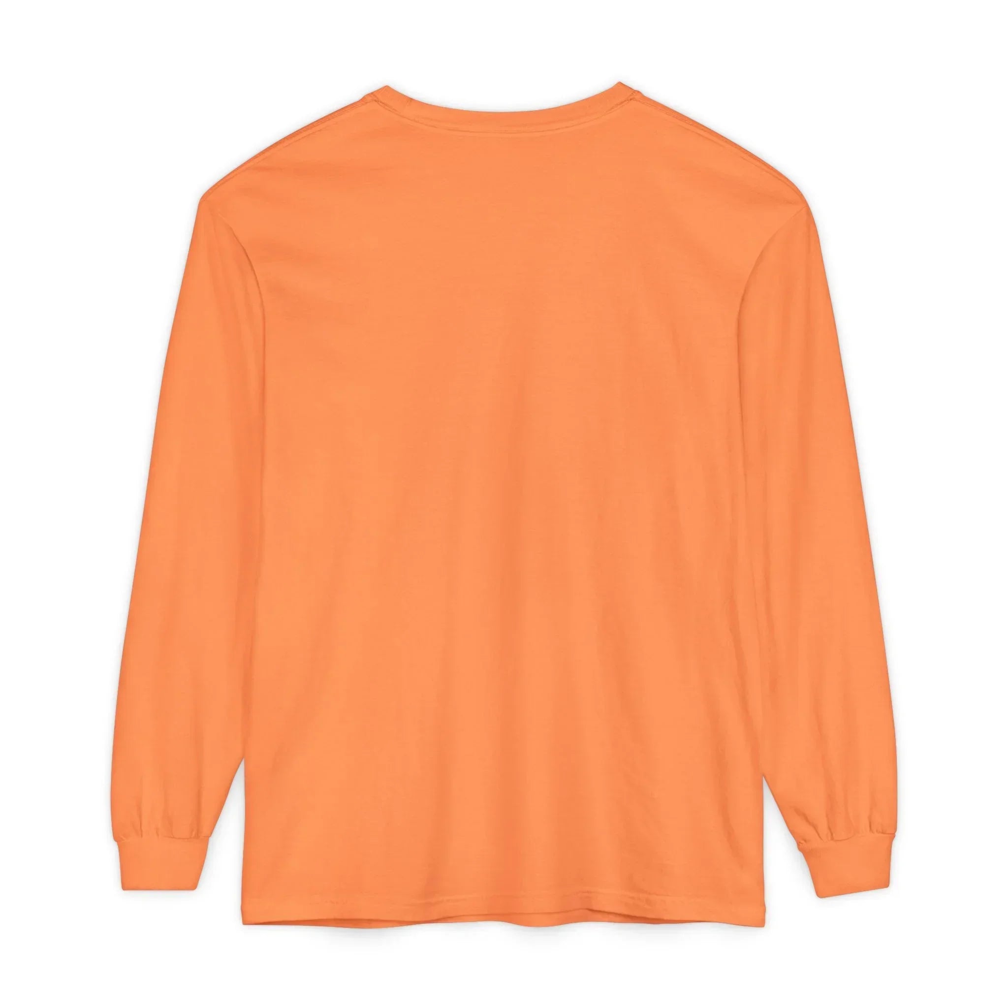 Orange long sleeve t-shirt with clean design and ribbed cuffs