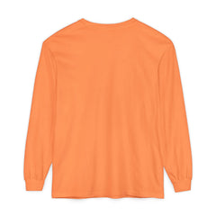 Orange long sleeve t-shirt with clean design and ribbed cuffs