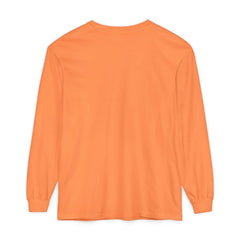 Orange long sleeve t-shirt with clean design and ribbed cuffs