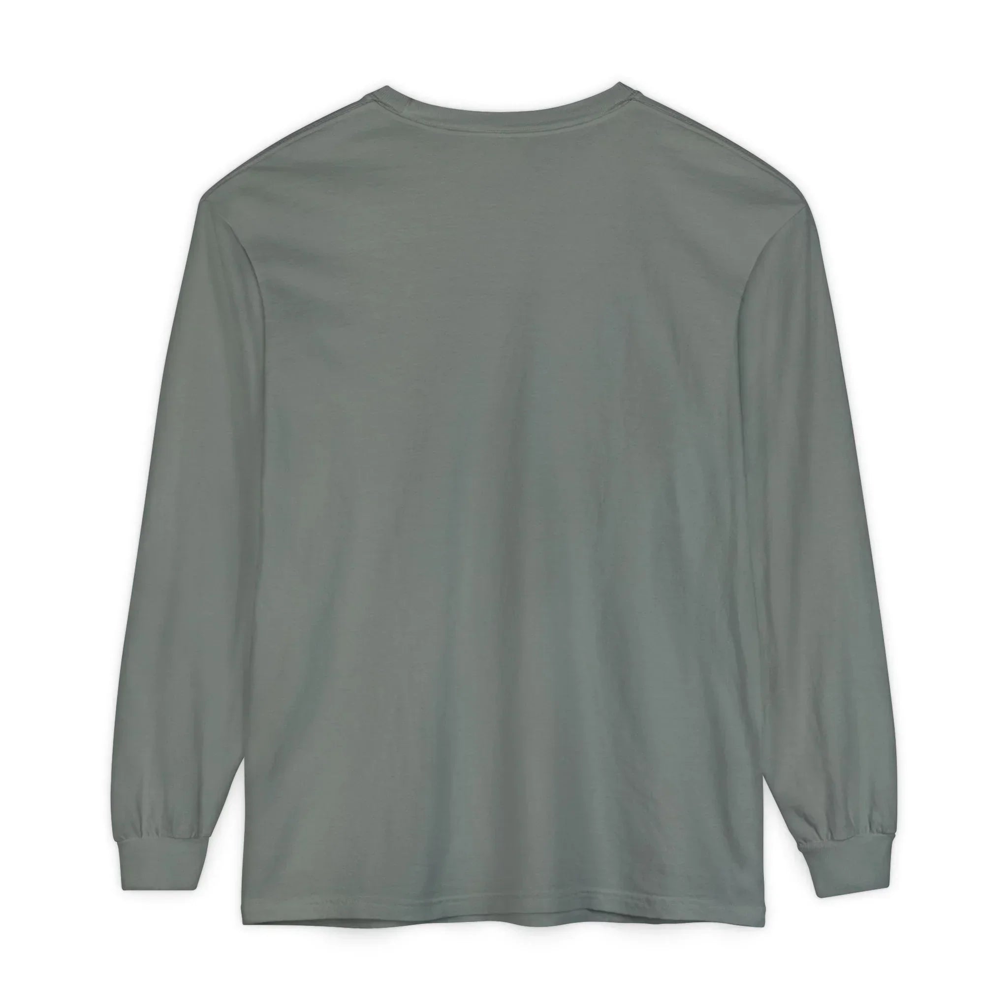 Olive green long sleeve t-shirt with classic fit, ideal for casual wear and everyday comfort.
