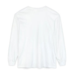 Plain white long sleeve t-shirt with classic fit and ribbed cuffs