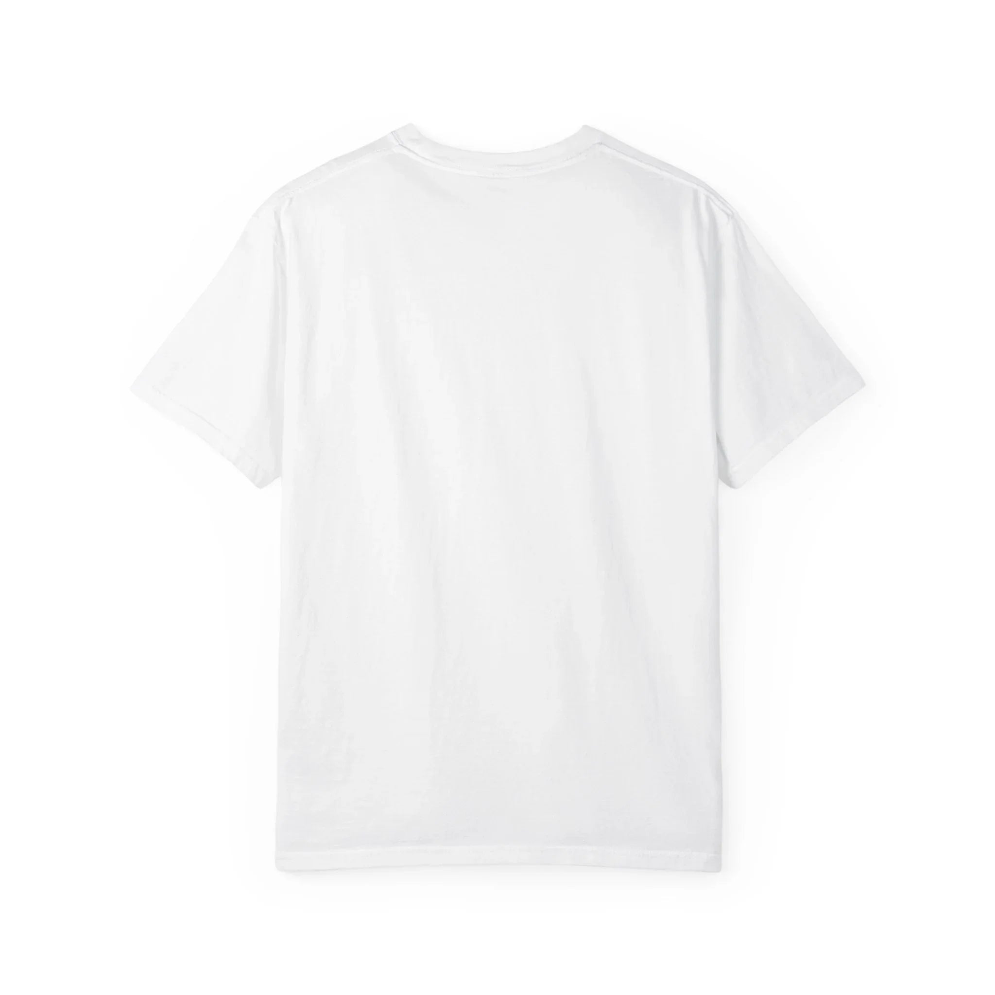 Plain white t-shirt back view, minimalist design for casual wear