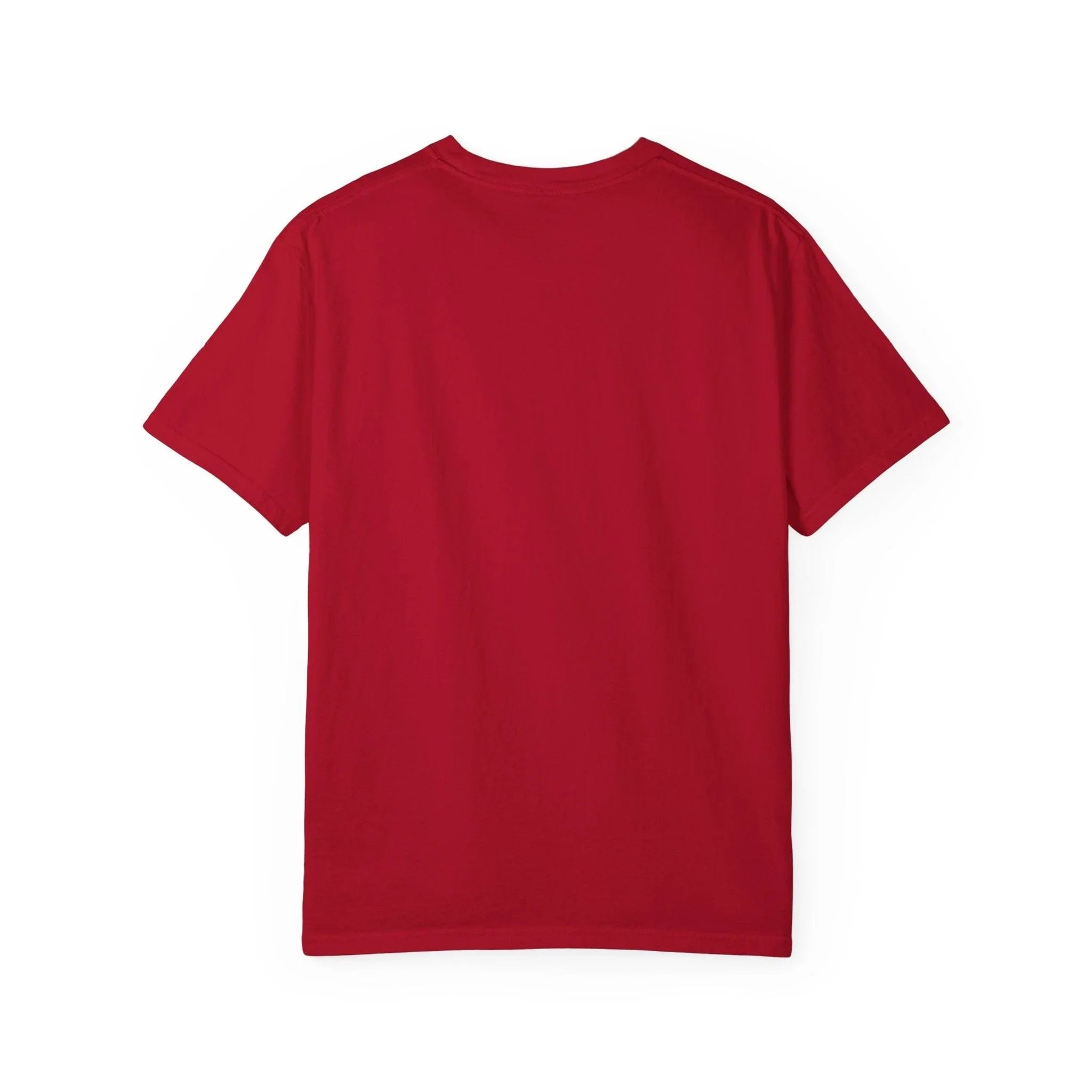 Solid red crew neck t-shirt with short sleeves, minimalist design for casual wear