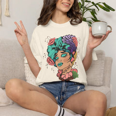 Floral Pop Art Portrait T-Shirt- 95EAST SUPPLY