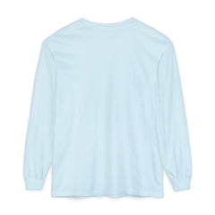 Light blue long sleeve t-shirt, minimalist design, soft cotton, casual wear, East Coast style