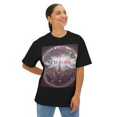 Black t-shirt with 'Kings of New York' graphic, globe city design, bold streetwear style