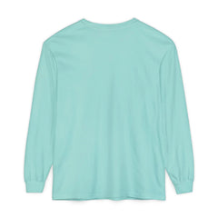 Mint green long sleeve t-shirt with classic fit and ribbed cuffs, ideal for casual everyday wear.