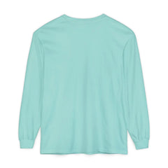 Mint green long sleeve t-shirt with classic fit and ribbed cuffs, ideal for casual everyday wear.