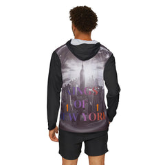 Men's hoodie with NYC skyline print, 'Kings of New York' text, urban streetwear style