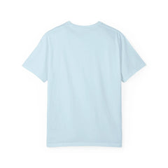 Light blue plain t-shirt back view, minimalist design for casual wear
