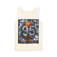 Cream tank top with bold '95 NYC East Supply New Jersey' graphic design, urban street art style