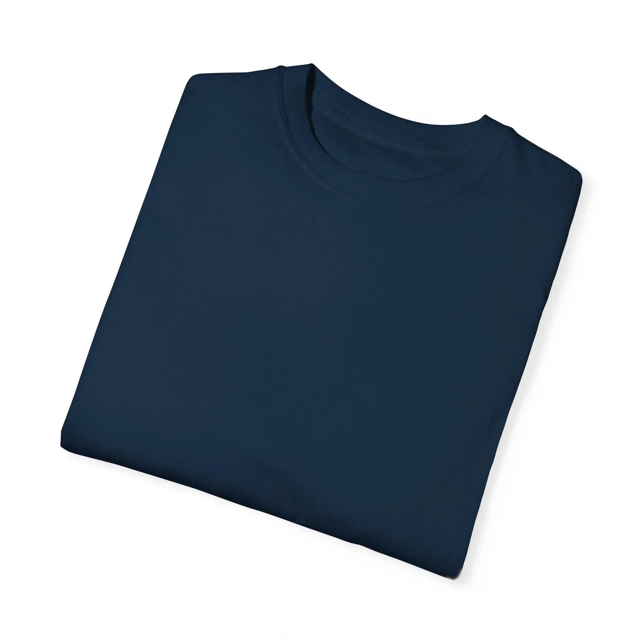 Navy blue crew neck t-shirt, minimalist design for everyday wear