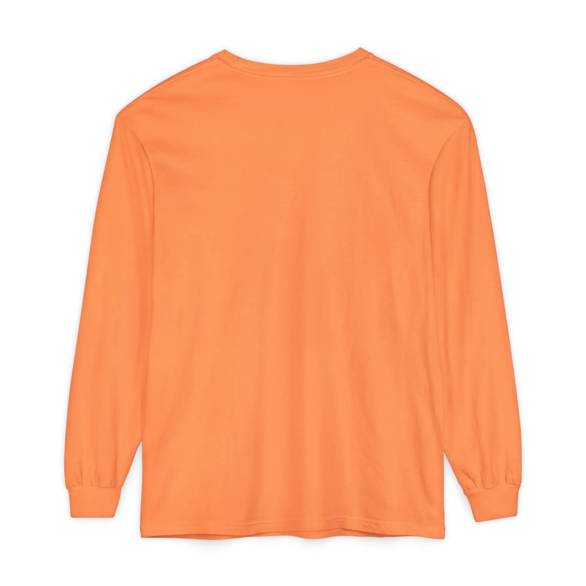 Orange long sleeve t-shirt with clean design and ribbed cuffs