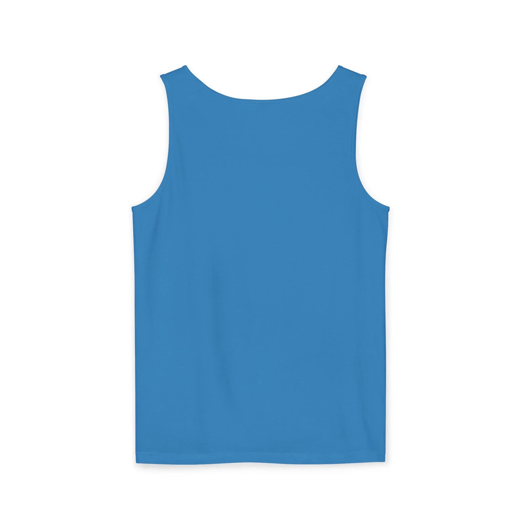 Solid blue sleeveless tank top for casual wear