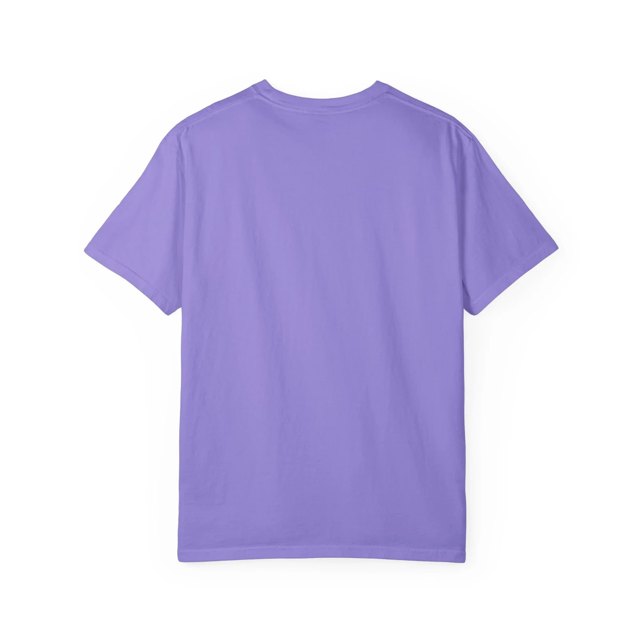 Purple t-shirt with clean design, modern East Coast style