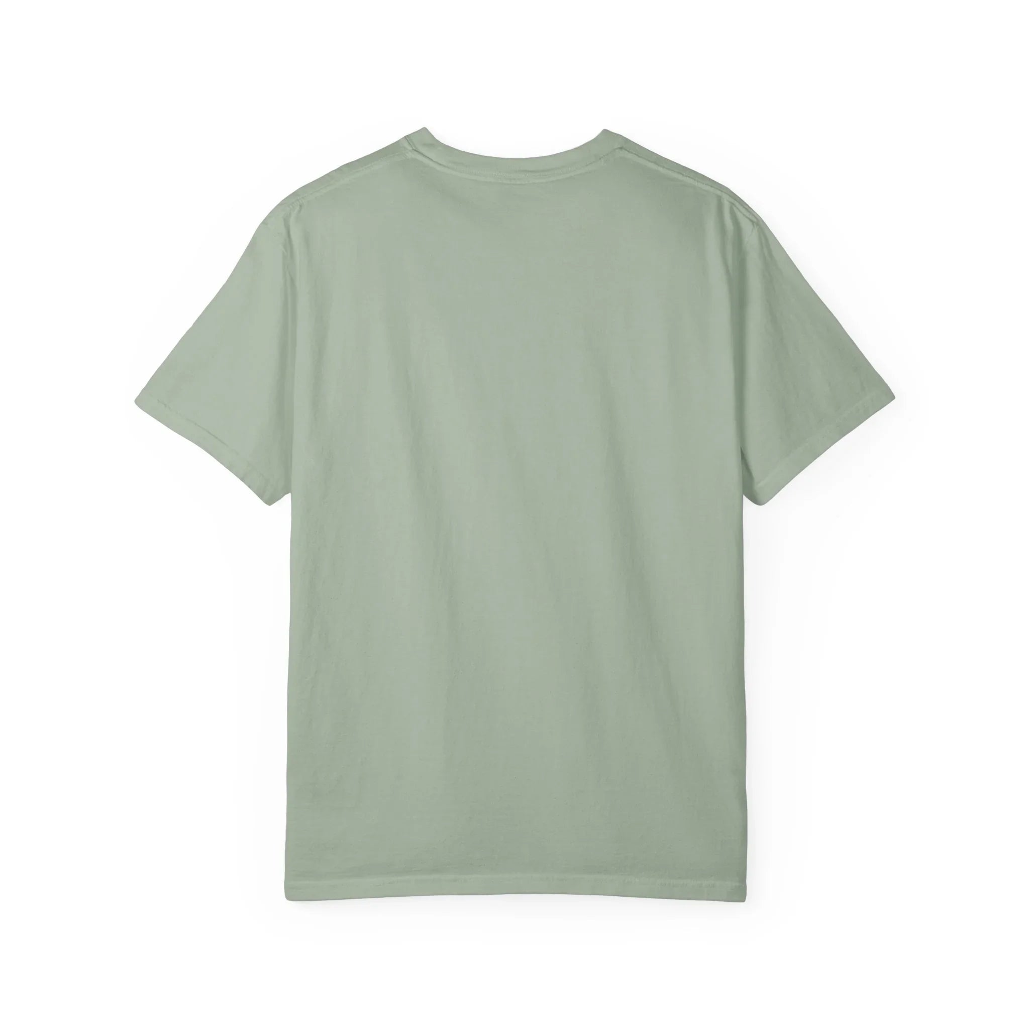 Sage green crew neck t-shirt with clean, minimalist design for casual everyday wear