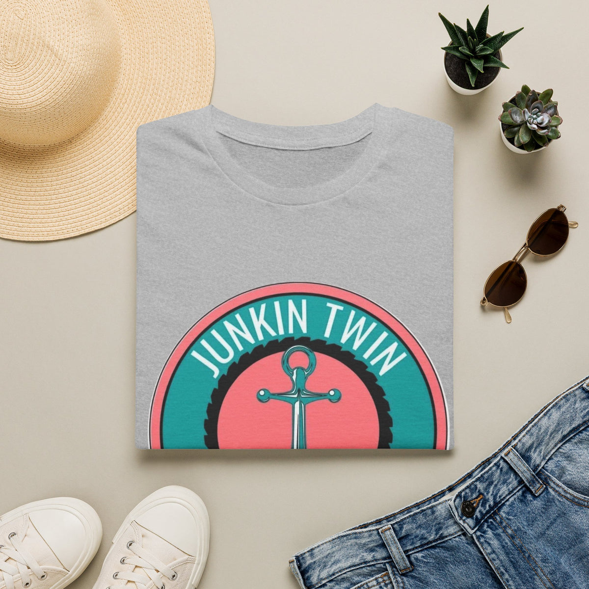 Junkin Twin Anchor T-Shirt — Nautical Vintage Anchor Graphic Tee
