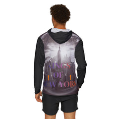 Men's hoodie with NYC skyline print, 'Kings of New York' text, urban streetwear style