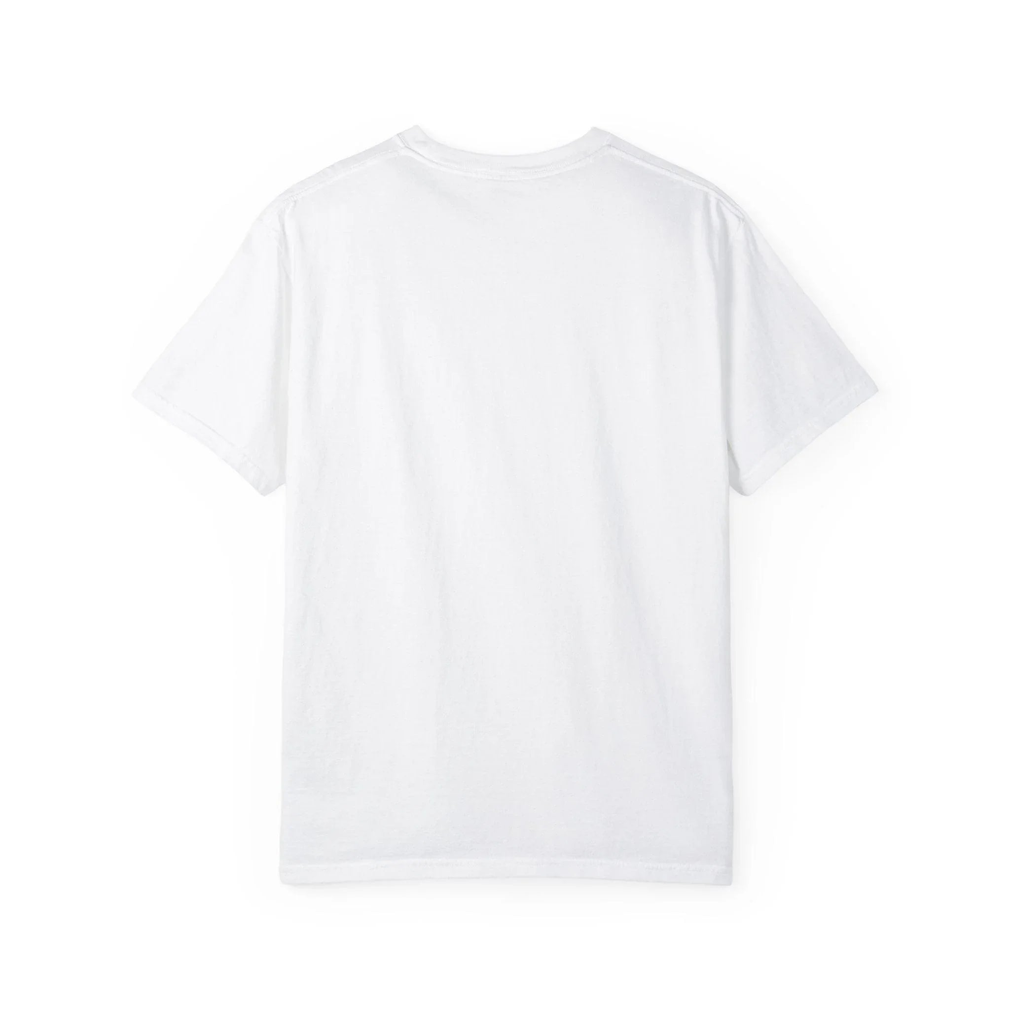Plain white t-shirt back view, minimalist design for casual wear